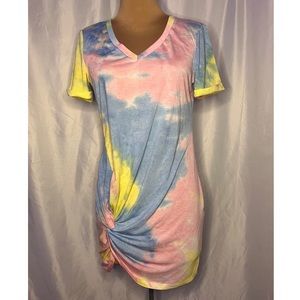 Shein - Tie-Dye V-Neck Dress